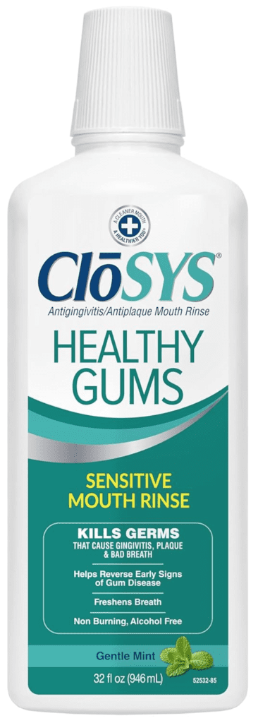 CloSYS Healthy Gums Mouthwash, Antiplaque and Anti-gingivitis for Gum Health, Non-Burning, Non-Irritating – 32 Fl Oz