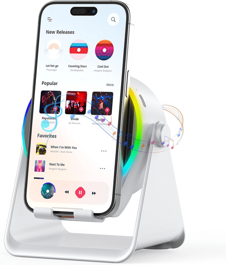 Wireless Induction Speaker 4-in-1 Bluetooth Speaker Phone Stand