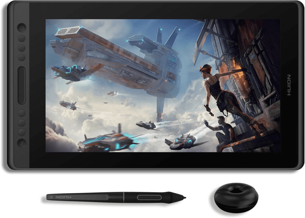 HUION KAMVAS Pro 16 Graphics Drawing Tablet with Screen Full-Laminated Graphics Monitor with Battery-Free Stylus Tilt 8192 Pen Pressure 6 Hot Keys Touch Bar