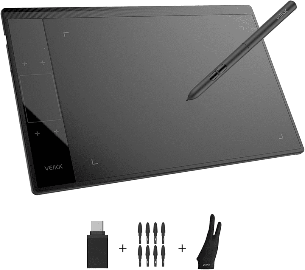 VEIKK A30 V2 Drawing Tablet 10x6 Inch Graphics Tablet with Battery-Free Pen and 8192 Professional Levels Pressure